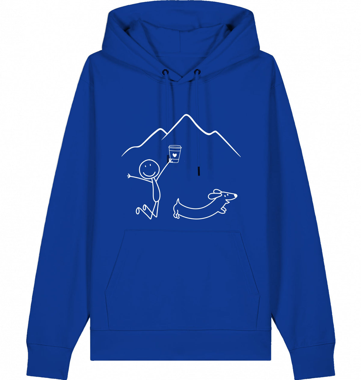 DOGS. COFFEE. RUNNING Hoodie Worker Blue – Produktansicht
