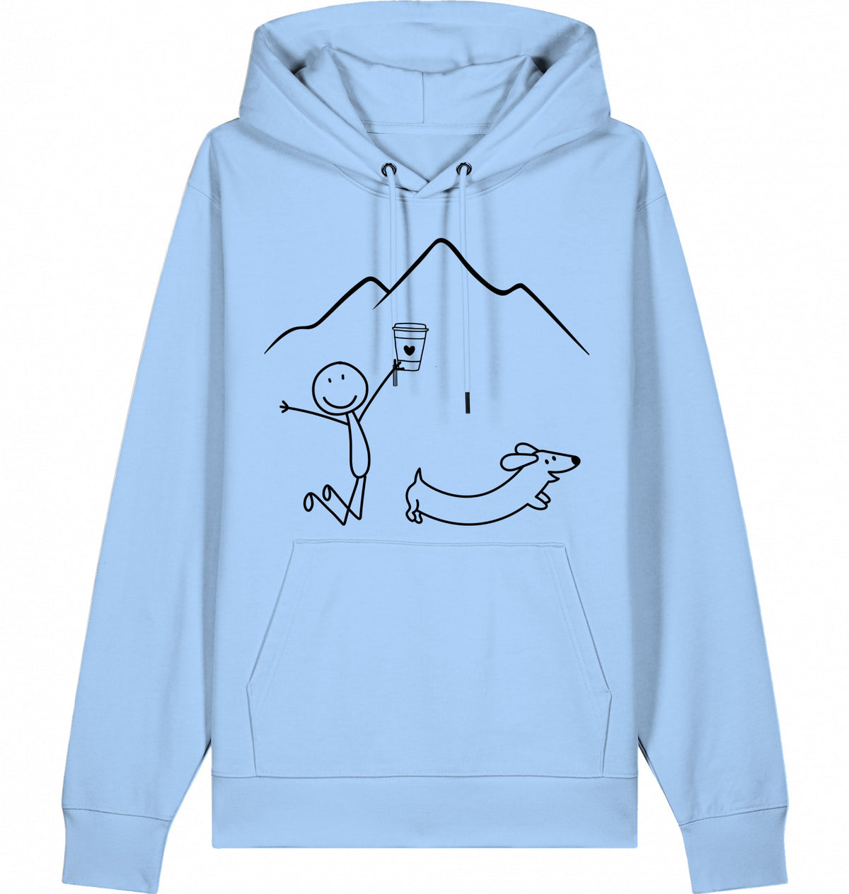 DOGS. COFFEE. RUNNING Hoodie Blue Soul – Produktansicht