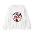 Dog-Mom-Sweatshirt weiß – Motiv Pfoten & Herzen (Allover)