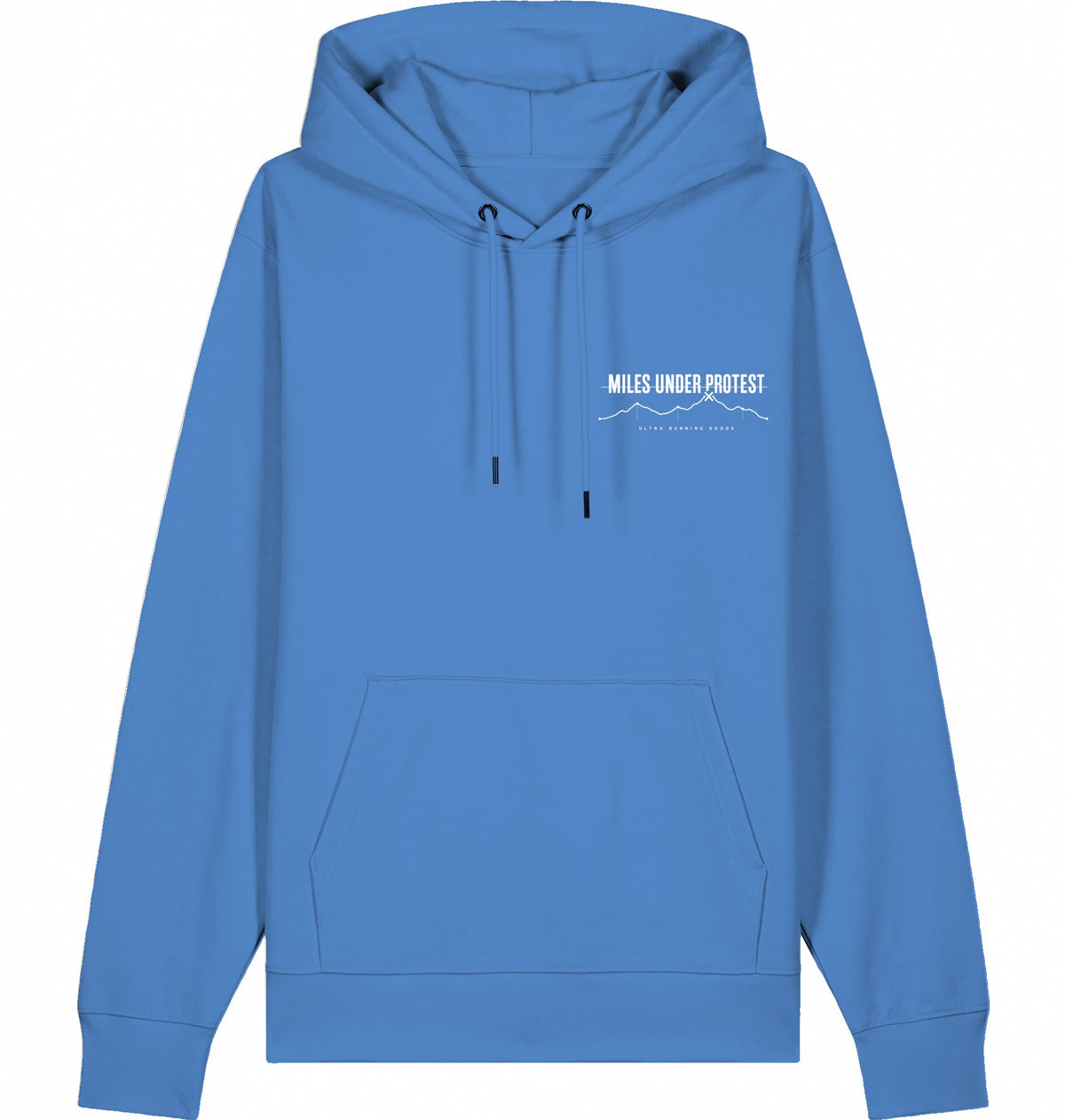 DOGS. COFFEE. RUNNING Hoodie Bright Blue – Produktansicht