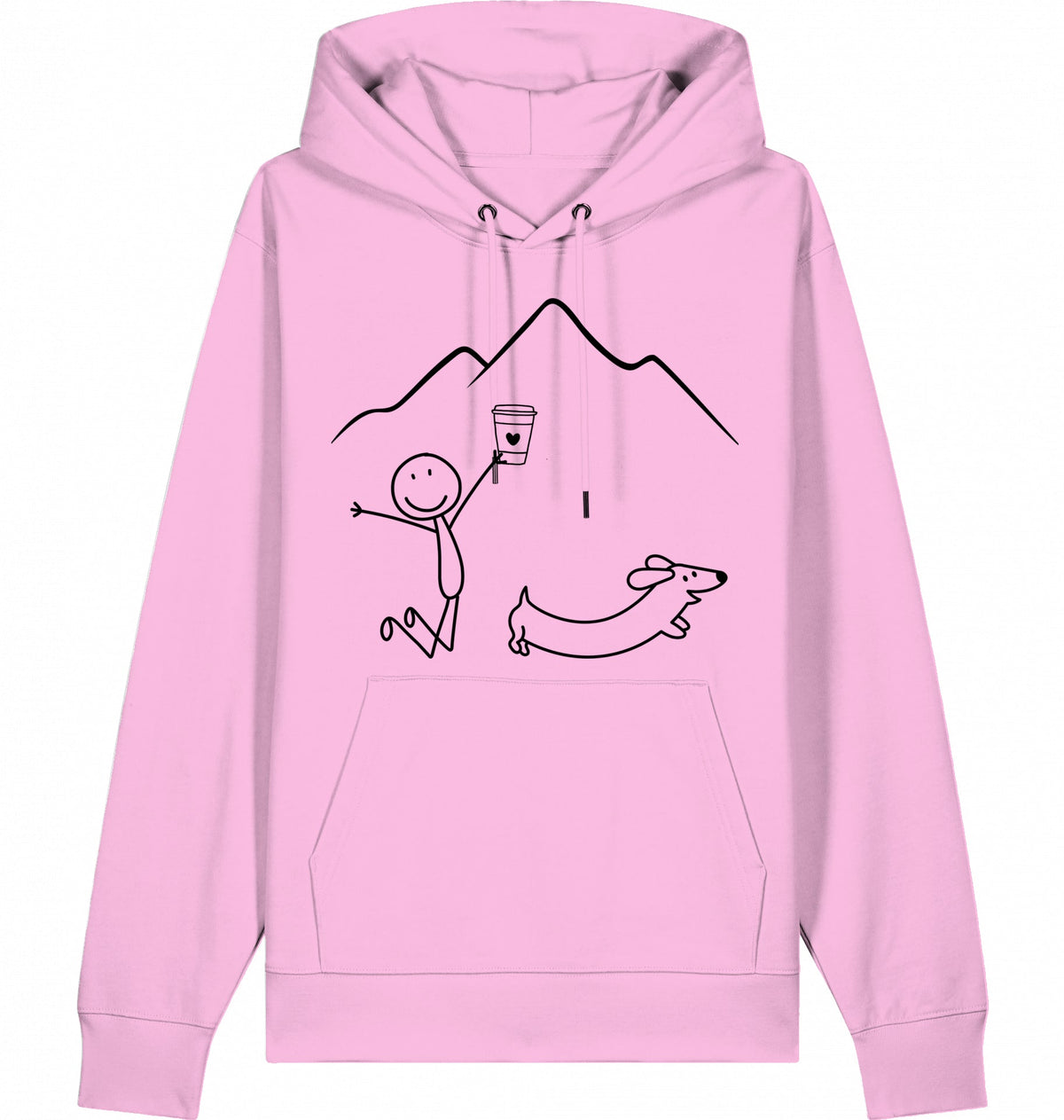 DOGS. COFFEE. RUNNING Hoodie Lilac Dream – Produktansicht