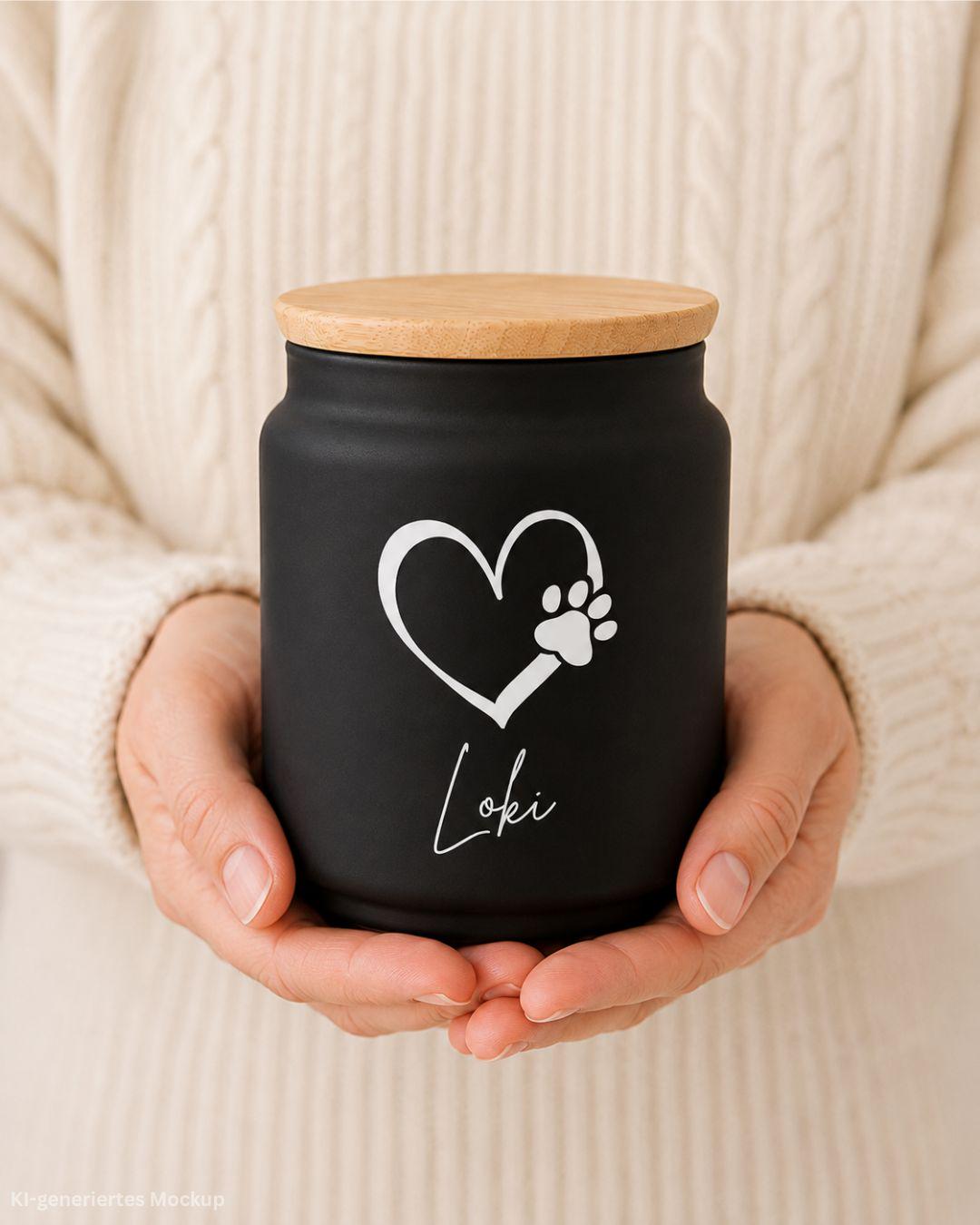 Leckerlidose, Vorratsglas mit Bambusdeckel, personalisiertes Geschenk für Hundebesitzer, Futterglas, Geschenke, Geschenkidee Hundeliebhaber