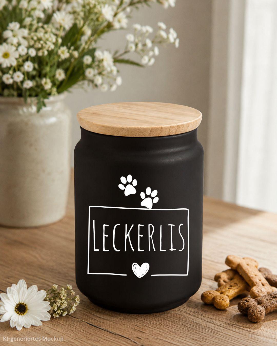 Leckerlidose, Vorratsglas mit Bambusdeckel, personalisiertes Geschenk für Hundebesitzer, Futterglas, Geschenke, Geschenkidee Hundeliebhaber
