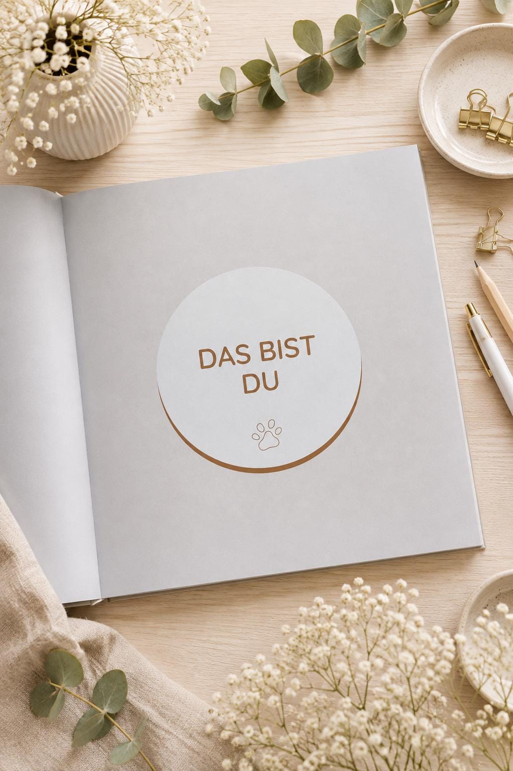 Hunde Erinnerungsbuch – Pfotenabdrücke im Herzen | Erinnerungsalbum für Deinen Hund | Geschenk für Hundeliebhaber  | Notizbuch  | Tagebuch