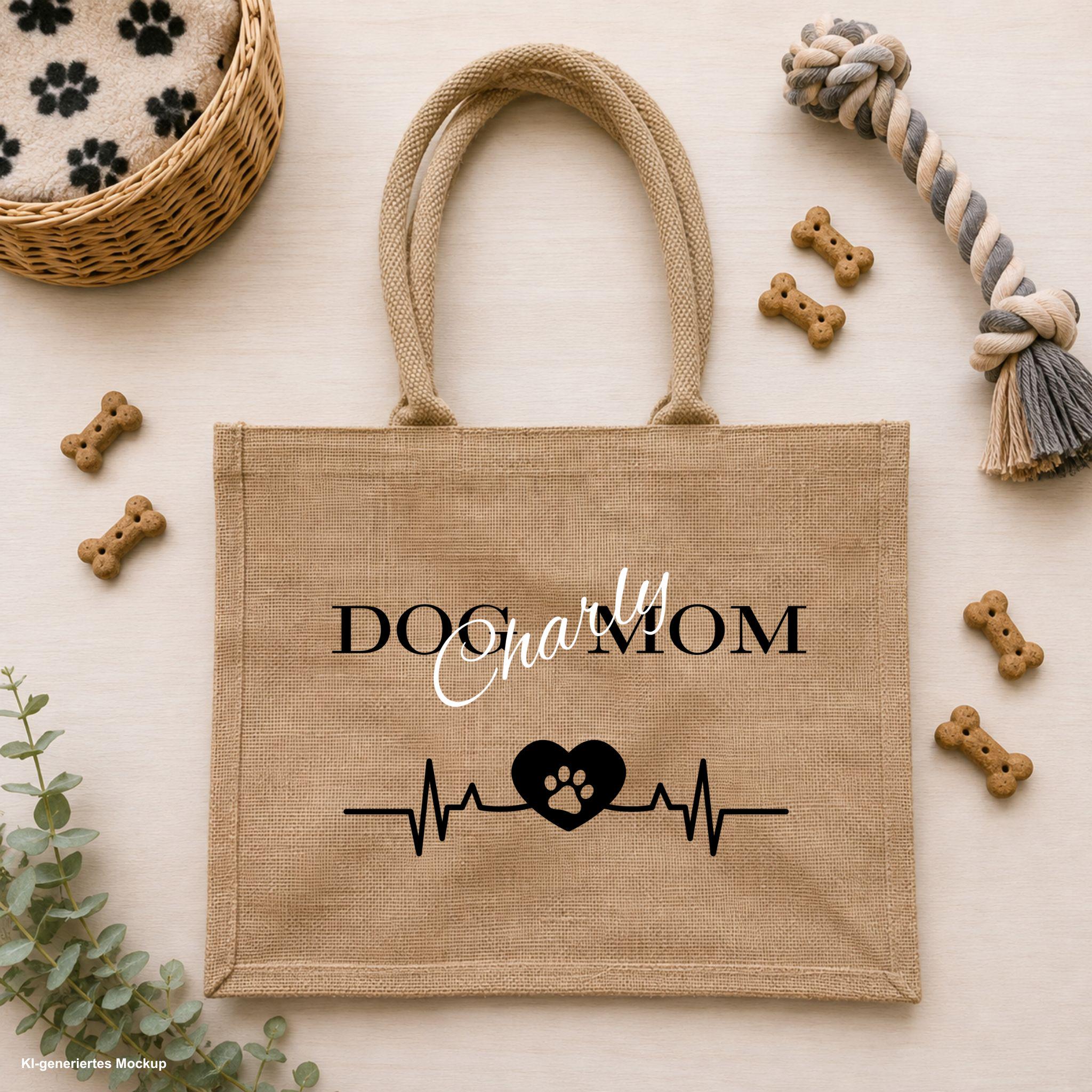 Personalisierte Jutetasche Hund | Hundetasche 42x33x19cm | Tasche für Hundebesitzer | Hundemama Geschenk | Hundepapa Geschenk | Tragetasche