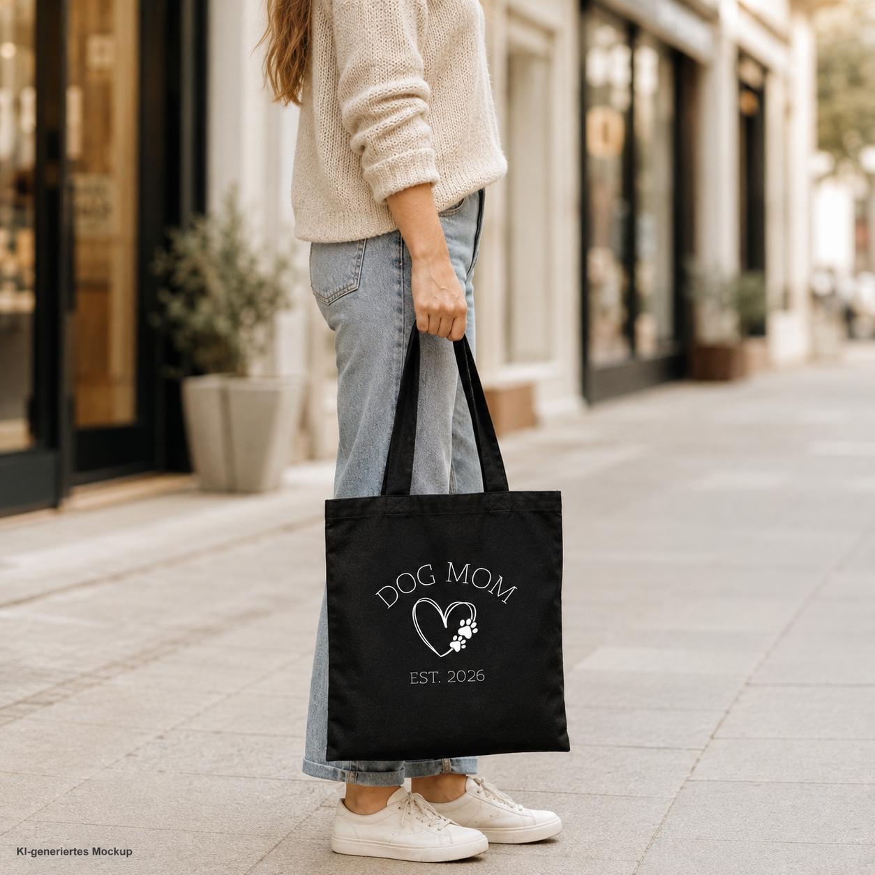 Stofftasche Hund | Hundetasche 41x38cm | Tasche für Hundebesitzer | Hundemama Geschenk | Hundepapa Geschenk | Baumwolltasche | Tragetasche