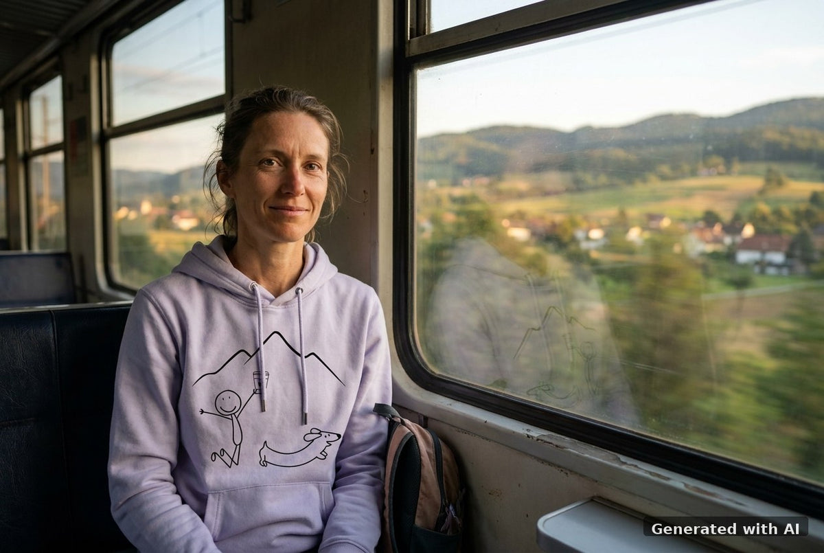 DOGS. COFFEE. RUNNING Hoodie Lavender – Vorderseite