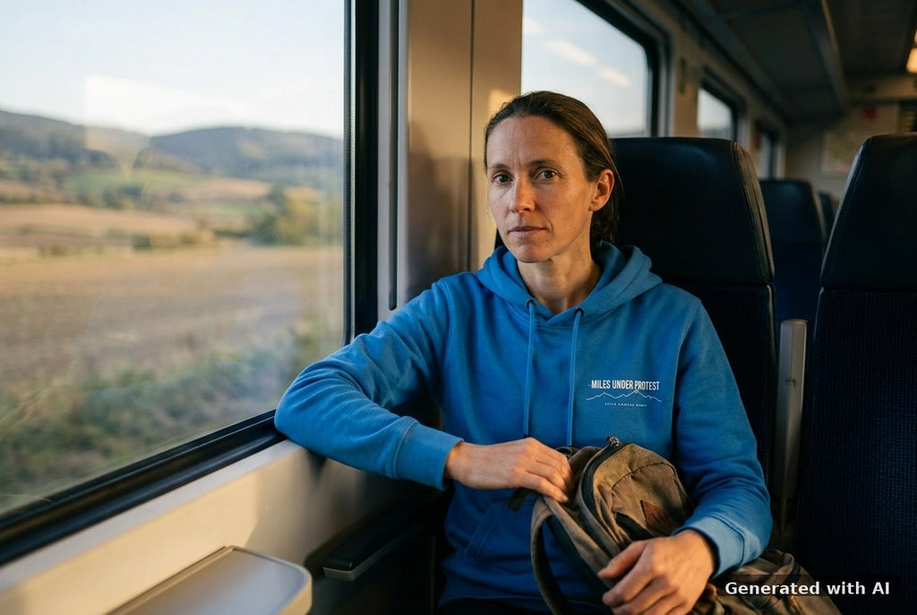 DOGS. COFFEE. RUNNING Hoodie Mindful Blue – Vorderseite
