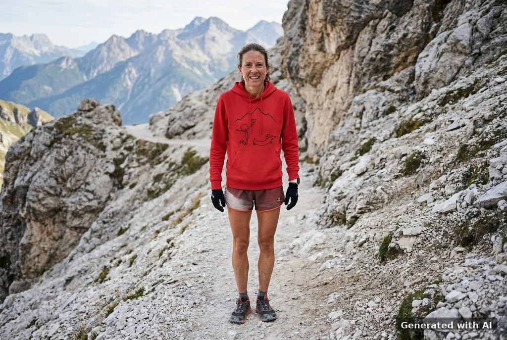DOGS. COFFEE. RUNNING Hoodie Red – Vorderseite